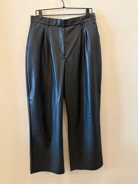 Abercrombie & Fitch Black Faux Leather Trousers #P113